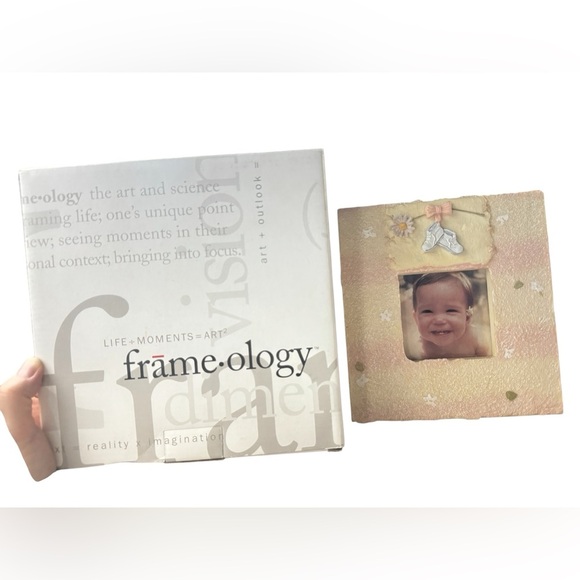 Baby Girl Shoes Picture Frame Pink Yellow Resin Home Decor Room Decor Gift - Picture 4 of 8